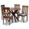 Baxton Studio Callie Grey Upholstered and Walnut Wood 5-Piece Dining Set 170-9878-10891 - alternate 7